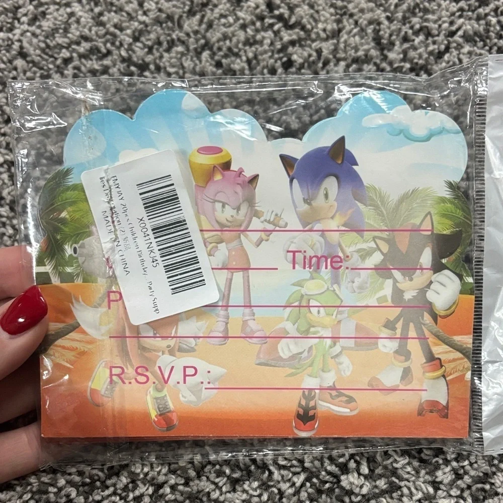 20 pack Sonic Party Invites